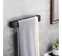 Gsocel Porte Serviette Salle de Bain sans Perçage, Acier INOX Noir Mat | Porte Serviette Mural Horizontal & Vertical | Porte-Serviette Adhésif pour Serviettes Roulées - Cuisine & Salle de Bain