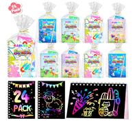 Gsofly Lot de 24 carnets de Saint-Valentin pour enfants, motif arc-en-ciel à gratter - Cadeaux de salle de classe pour filles et garçons - Cadeaux de retour pour fête d'anniversaire - Artisanat en