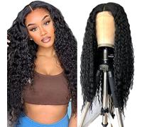 Gsoroel 4x1 Lace Front Human Hair Wig Glueless Cheveux Humain Swiss Lace Unprocessed Brazilian Virgin Human Hair Water Wave Pre Plucked With Natural Hairline Minimal Tangle 22 Pouces Natural Color