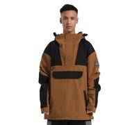 GSOU SNOW Veste de Snowboard Baggy Homme Coupe-Vent Isolée Ski Snow Anoraks | 15K Imperméable, Respirant, Veste Unisexe Color-Block, Capuche & Poignets Réglables, Multiples Poches, Jupe Anti-Neige