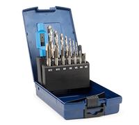 GSR Lot de 15 tarauds hélicoïdaux professionnels HSS-G M3-M12 avec foret hélicoïdal HSS-G et fer à vent réglable Silver n° 1 1/2, dans une mallette solide
