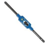 GSR Tourne-à-taraud en acier avec œil de centrage, argenté (taille 6 | M18 à M42), support pour taraud, embout carré, en acier inoxydable de qualité supérieure, tourne-à-taraud réglable en acier