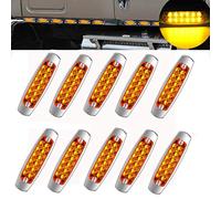 GSRECY 10 pièces 6 pouce 12 LED MARKER Remorque Feux de gabarit, marqueur lumière côté, partie arrière Feu de Gabarit, Cab Feux de gabarit pour camion, RV Convoi (Jaune)