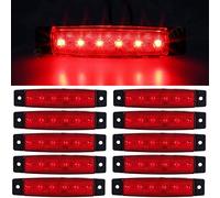 GSRECY 24V 6 LED Rouge/Blanc/Jaune/Vert/Bleu Camion Van Camion Trailer Side Marker Indicators Feux de position de cabine de camion (Rouge)