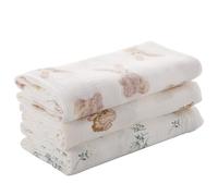 GSrenyu Lot de 3 grands chiffons en mousseline pour bébé, 100 x 100 cm, couverture d'emmaillotage pour bébé, cadeaux essentiels pour les nouvelles mamans