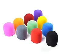 Gsrhzd 10 PCS Coloré Microphone Bonnettes, Mousse Micro Anti Bruit, Housse de Protection en Mousse pour Rendre Le Microphone Anti-poussière, Anti-Chute, antibactérien et Coupe-Vent (10 Couleurs)