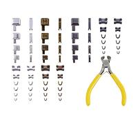 Gsrhzd Kit de réparation de fermeture éclair - 60 pièces avec tête de fermeture éclair, curseur, goupille d'insertion, pince - Pour couture de vêtements et travaux manuels - Argenté, noir, bronze