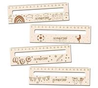 Gsrhzd Regle de Lecture, 4 pièces Personnalisé Mignon Bois Regle de Lecture pour Dyslexie, Enfants, Étudiants, Portatif Bande de Lecture Guidée pour Domicile, École, Voyages, etc (Brun)