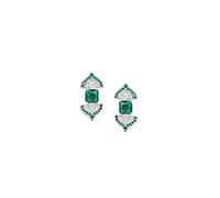 Gsrimgratoe 2PCS Light Luxury Vintage Emerald Boucles D'Oreilles Boucles D'Oreilles Accessoires Grand pour les Femmes Amoureuses de la Mère