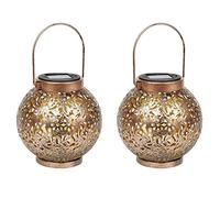 Gsrimgratoe Lot de 2 Lanternes Solaires pour Extérieur Lanterne Solaire Blanc Chaud IP55 Étanche Décoration de Jardin Suspendue