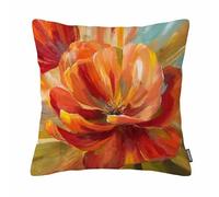 GSRONY Housse de coussin motif coquelicot avec peinture à l'huile et jolie fleur de coquelicot 45,7 x 45,7 cm