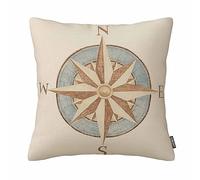 GSRONY Taie d'oreiller vintage motif boussole nautique pour canapé simple décoration intérieure housse de coussin carrée 45,7 x 45,7 cm