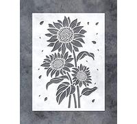 GSS Designs Sunflower Stencil (12x16Inch) - Sun Flower Stencils for Painting on Wood, Canvas, Paper, Fabric, Floor, Wall, Furniture -Reusable DIY Art and Craft Stencils Gift (SL-085)