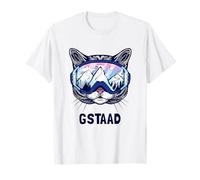 Gstaad Alpen Bergpanorama Lunettes de ski Chats T-Shirt