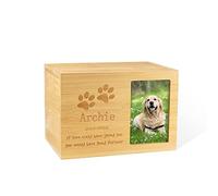 GSTFY Urne en bois personnalisable pour chien/chat avec photo et texte gravé - Souvenir de condoléances - Cadeau souvenir pour les amoureux des animaux domestiques