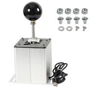 GSTP Simulateur de vitesse USB PC compatible avec G29 G27 G25 G920 T300RS/GT volant séquentiel H Gear Shifter compatible avec ATS ETS Dust WRC Sim Racing Games 6+R Argent