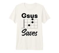 Gsus Saves - Parodie de Joueur d'ukulélé chrétien drôle T-Shirt Haut de Gamme