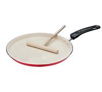 Crêpière avec étaleur - GSW - 456715 - Aluminium - Extérieur rouge siliconé - 26 cm - Tous feux dont induction