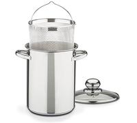 GSW 643160 à Asperges avec bac et Couvercle en Verre en Acier Inoxydable, Argent, 16 cm, 2 unités