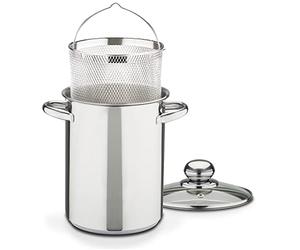 GSW 643160 à Asperges avec bac et Couvercle en Verre en Acier Inoxydable, Argent, 16 cm, 2 unités