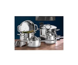 GSW 868389 Meran Lot de 9 casseroles en acier inoxydable 18/8 Argenté