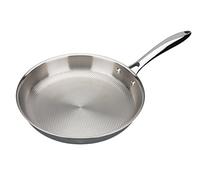 GSW 975346 inoxxal Plus Gastro Traditionnel inoxxal Plus Poêle sans Couvercle 28 cm - avec Fond nid d'abeille en Acier Inoxydable, Argent, 49,5 x 29,5 x 5,2 cm