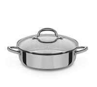 GSW 990066 Sauteuse Montréal avec Couvercle en Verre, Acier Inoxydable - 38 x 25,5 x 12 cm