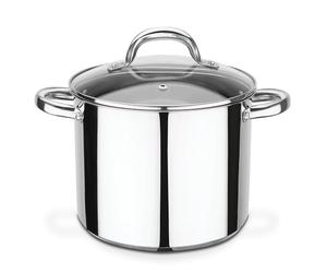 GSW 990196 Montreal pot à légumes avec couvercle en verre, acier inoxydable, argent, 22 cm, 6,8 litres, 31x 22 x 18 cm