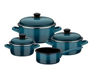 GSW Blue Shadow 190107 Lot de 7 casseroles en acier émaillé