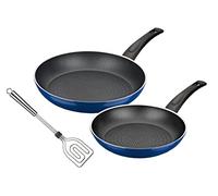 GSW Dreamline 209335 Induction Set de 3 pièces Poêles - avec Scala Tout Spatule, Aluminium, Bleu/Noir, 47,2 x 28,8 x 5.0 cm, 3 unités