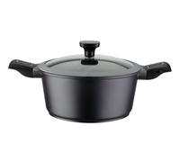 GSW Faitout Easy Click 167857 en aluminium avec couvercle en verre et poignées amovibles Noir 24 cm
