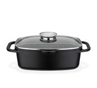 GSW Rôtissoire Universelle Gourmet Granit – Fonte d'aluminium 6 L, Induction & Four, Noir