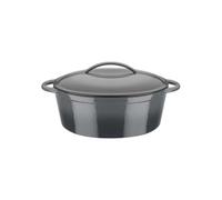 GSW Stahlwaren GmbH Plat à rôtir Ovale, Gris, 33 x 25 13 cm, 7 Litre