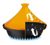 GSW Tajine en fonte d'acier induction 30 cm, couvercle en céramique jaune - Noir, modèle 717434
