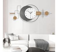 GSWBO Grande Horloge Murale Moderne, Minimaliste Créative de Style Horloge Murale Decoration, Silencieuse Quartz Horloge Murale XXL, pour Salon Chambre Bureau, 40 * 100 cm (Gris et Blanc)