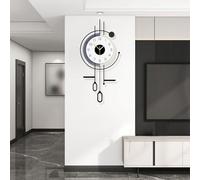 GSWBO Moderne Minimaliste Horloge Murale, Créativité élégante Pendule Murale Décorative avec Table de Rangement, Geante Silencieux Horloge à Quartz pour Salon Cuisine Bar Bureau