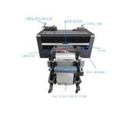 GSwReJ A3 30cm Imprimante Multifonction DTF avec 3 têtes d'impression XP600 CMYK Vernis Blanc Compatible avec Autocollants Automobiles et Impression de Film AB