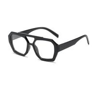 GSXLZ Lunette De Soleil Carré Vintage lunettes De soleil femme grand cadre lunettes De soleil femme mode extérieur bonbons couleurs miroir Oculos De Sol(Black Trans)