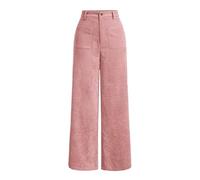 GSXLZ Pantalons Amples Décontractés Pantalons for Femmes, Couleur Unie, Longueur Cheville, Jambes Larges, Pantalons de Travail(Light Pink,S)