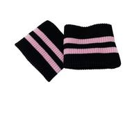 GSXLZ Poignets CôTeléS 2 * 2 Poignets côtelés en Tricot Doux Extensible for Bas de Sweat-Shirt Tissu côtelé en Coton Extensible Faisant des Poignets Garniture vêtements Veste Manteau(Black-Pink)