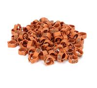 Gsycle 100 PCS Bird Leg Bands, 8MM 001To100 Numbered Round Chicken Bands Quail Leg Rings Chicken Identification Rings Poultry Foot Accessory for Birds Pigeons (Brown)
