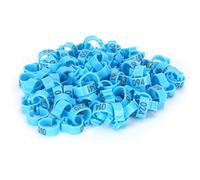 Gsycle 100 PCS Bird Leg Bands, 8MM 001To100 Numbered Round Chicken Bands Quail Leg Rings Chicken Identification Rings Poultry Foot Accessory for Birds Pigeons (Blue)