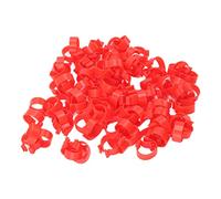 Gsycle 100PCS Chicken Identification Bands, Red PP Plastic Chicken Leg Bands Poultry Leg Bands for Birds, Ducks and Chickens Identification (16 mm)