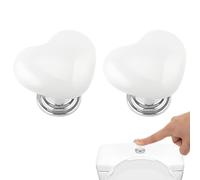 Gsycle Bouton Poussoir De Toilette 2 Pièces, Bouton De Réservoir De Toilette En Forme De Coeur D'amour Bouton De Pression De Toilette Universel De Remplacement Pour Toilettes De Salle De(Blanc)
