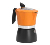 Gsycle Cafetière à moka 150 ml en aluminium double couleur de style italien avec couvercle supérieur transparent pour la maison, les voyages, le bureau