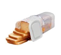 Gsycle Caja de pan con tapa hermética, contenedor de almacenamiento de pan transparente de plástico, protector de pan largo para sándwich, papas fritas, nueces, bocadillos, 34 cm