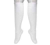 Gsycle Chaussettes d'escrime Confortables, Chaussettes Hautes en Coton épais, Bas de Protection pour épée, Sabre et fleuret, Femmes et Hommes, Blanc (M)