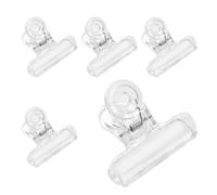 Gsycle Clips à Puce, 5 Pièces Clips De Bouledogue en Plastique Transparent Clips De Sac pour Trombones Alimentaires Pinces à Joint Hermétique Clips De Charnière à Puce pour Le Bureau à Domicile(L)