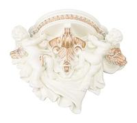 Gsycle Étagère Murale Flottante Vintage en Forme d'ange, Support Suspendu en résine ornementée de Style européen, Applique Murale Antique pour Salon et Cuisine (Beige Gold)