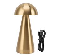 Gsycle Lampe de Table en Forme de Champignon, Lampe de Bureau LED à 3 Couleurs, intensité Variable, sans Fil, Rechargeable par USB, idéale pour Une Table de Chevet, Une Chambre ou Un (Doré)